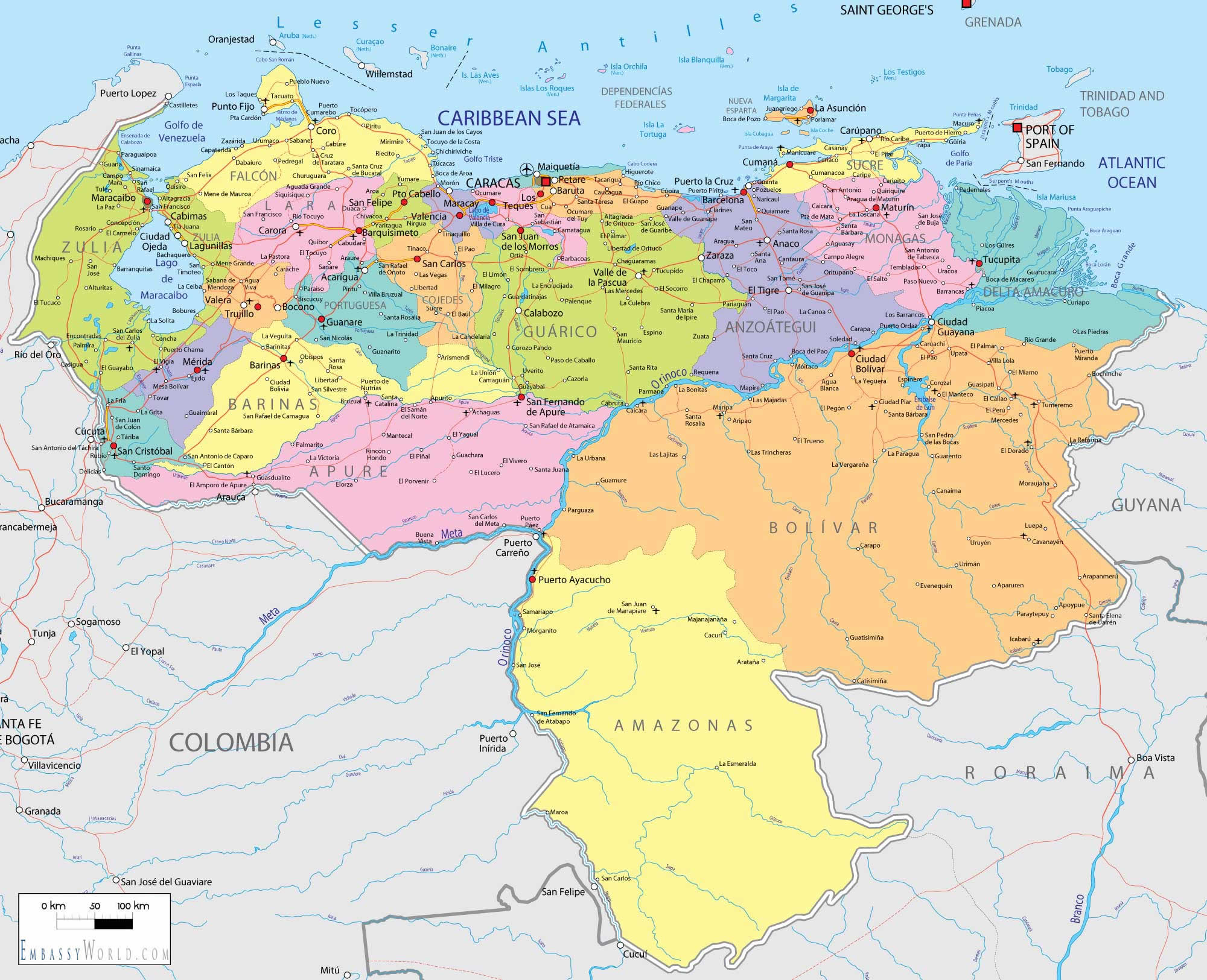 politique carte du venezuela